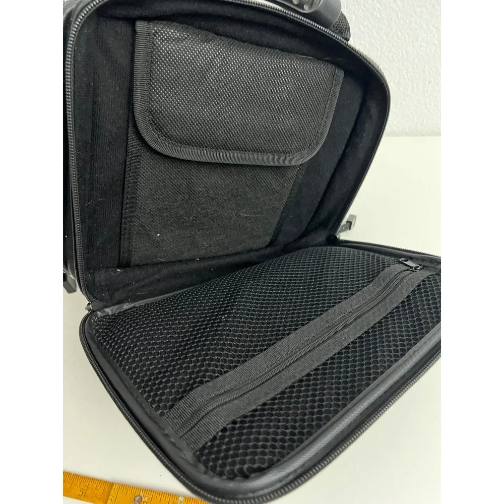 Memorex‎ Black Faux Leather Portable CD Player Camera Case Tech Bag Organizer